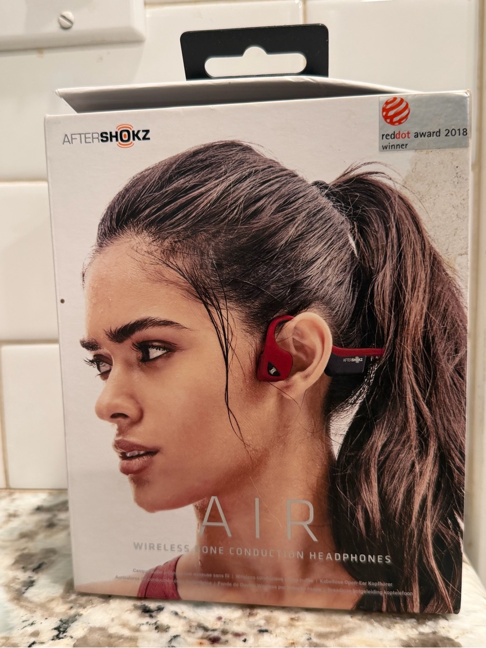 AfterShokz AIR Wireless Bone Conduction Headphones - Red